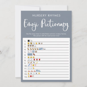 Blaugraues Emoji-Piktionshygienspiel Einladung