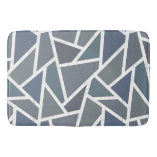 Blaugraues Mosaikmuster Badematte