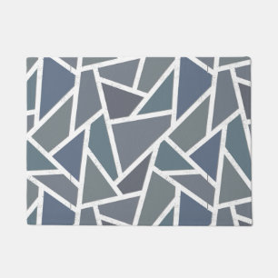 Blaugraues Mosaikmuster Fußmatte
