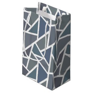 Blaugraues Mosaikmuster Kleine Geschenktüte
