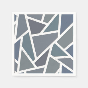 Blaugraues Mosaikmuster Serviette