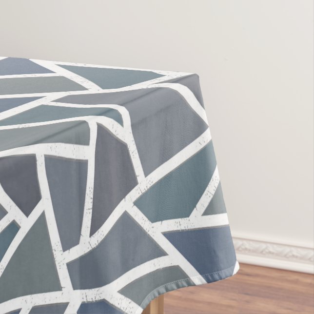 Blaugraues Mosaikmuster Tischdecke (Beispiel)