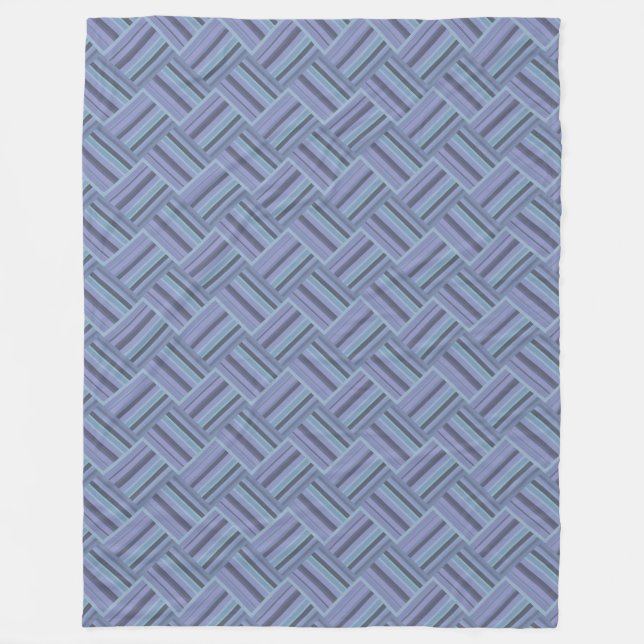 Blaugraues Muster der diagonalen Streifen Fleecedecke (Vorderseite)