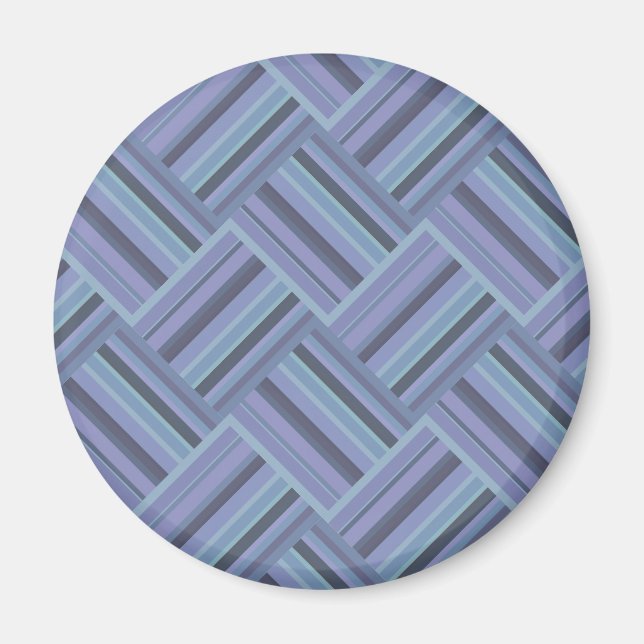 Blaugraues Muster der diagonalen Streifen Magnet (Vorne)