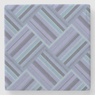 Blaugraues Muster der diagonalen Streifen Steinuntersetzer