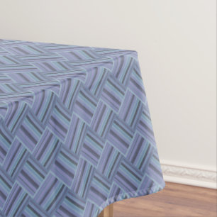 Blaugraues Muster der diagonalen Streifen Tischdecke
