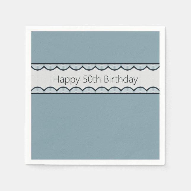 Blaugraues Party Serviette (Vorderseite)