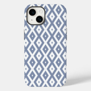 Blaugraues und weißes Diamantmuster Case-Mate iPhone 14 Hülle