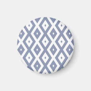 Blaugraues und weißes Diamantmuster Magnet