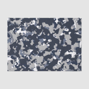 Blaugraues Weiß Camouflage Camouflage Muster Party Seidenpapier