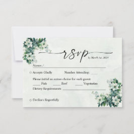 Blaugrün-Aquarellfarben-Blume, die für UAWG RSVP Karte