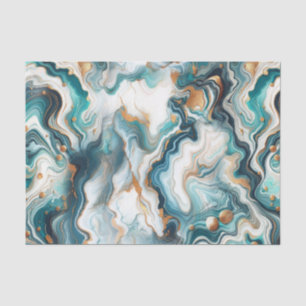 Blaugrün Blau Gold Weiß Moderne Marmor Achat Hochz Seidenpapier
