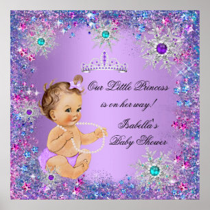 Blaugrün Blau Lila Rosa Prinzessin Baby Shower Bra Poster