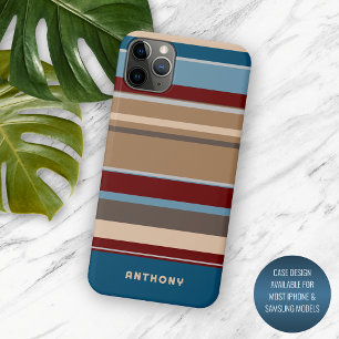 Blaugrün Dunkelrot Neutral Beige Braun Kunst Strei Case-Mate iPhone Hülle