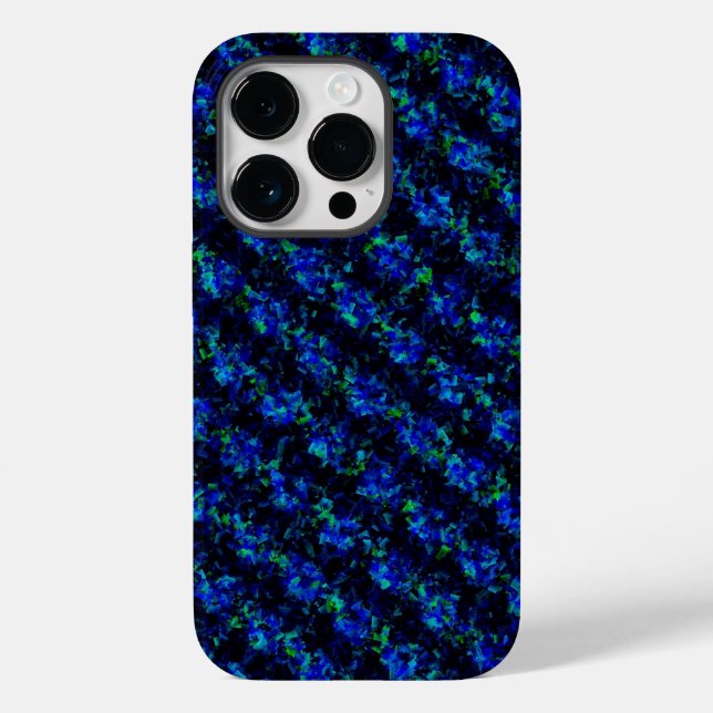 Blaugrün gebrochenes Glasmuster Case-Mate iPhone Hülle (Rückseite)