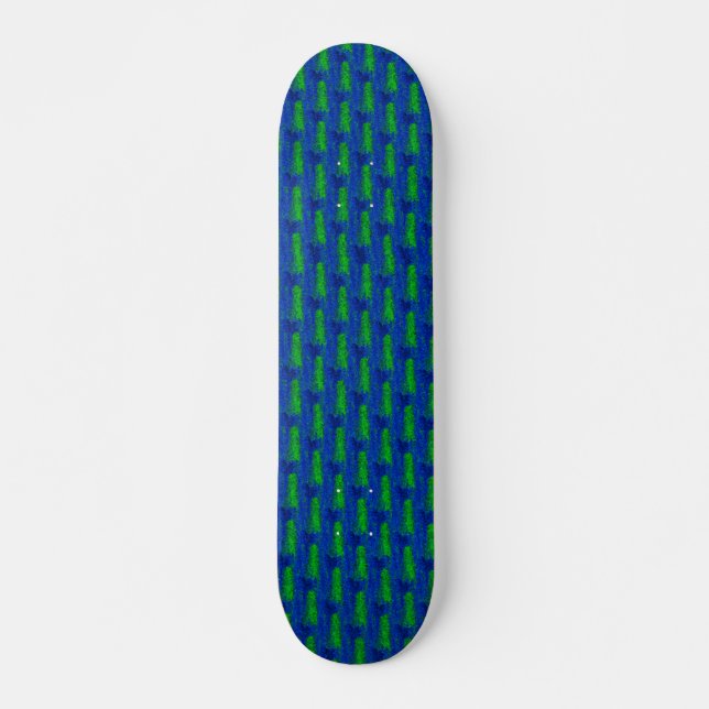 Blaugrün gebrochenes Glasmuster Skateboard (Vorne)