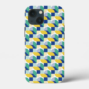 Blaugrün-gelb-Abstraktes geometrisches Muster Case-Mate iPhone Hülle