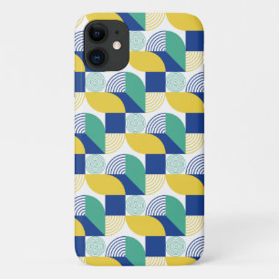Blaugrün-gelb-Abstraktes geometrisches Muster Case-Mate iPhone Hülle