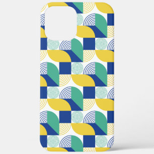 Blaugrün-gelb-Abstraktes geometrisches Muster Case-Mate iPhone Hülle