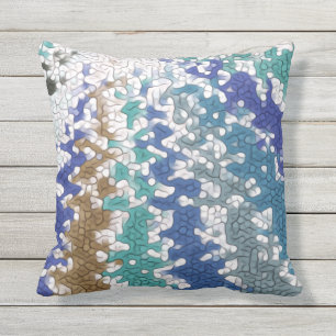 Blaugrün Gelb Einziges Muster Kissen