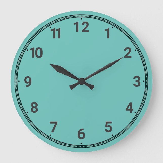 Blaugrün Große Wanduhr (Vorderseite)