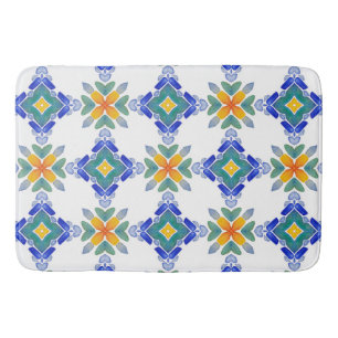 Blaugrün-Mosaikfliesen-Muster Badematte