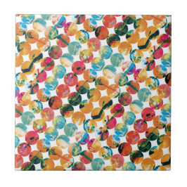 Blaugrün Orange Grunge Kreis abstrakt modern Fliese