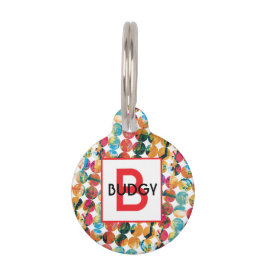 Blaugrün Orange Grunge Kreis Abstrakt Modern Haustiermarke