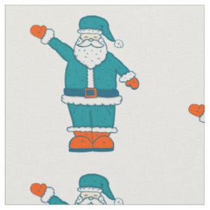 blaugrün orange weihnachten santa claus stoff