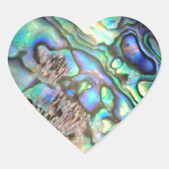 Blaugrün pauschal abalone Muschel Herz-Aufkleber (Vorderseite)