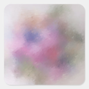 Blaugrün Rosa Gelb Orange Moderne Abstrakt Quadratischer Aufkleber