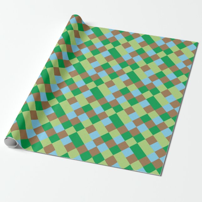 Blaugrün und braun geschenkpapier (Ungerollt)