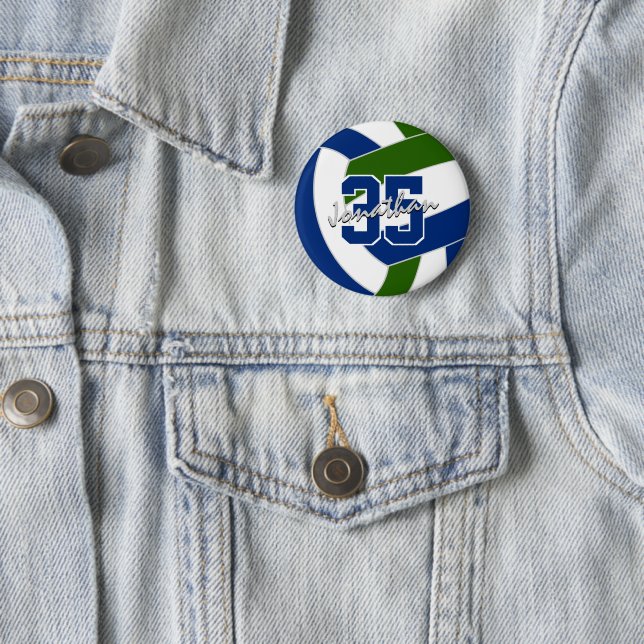 Blaugrün-Volleyballmannschaft Button (Beispiel)