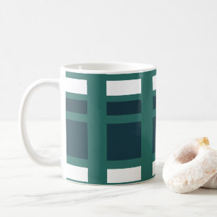 Blaugrün Weiß Blau Kariert Büffel Karomuster Kaffeetasse