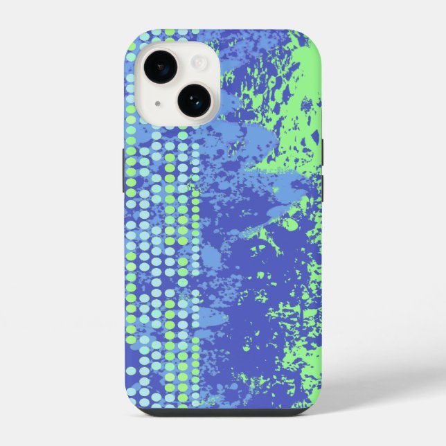 Blaugrüne abstrakte Surfstrand iPhone Hülle (Rückseite)
