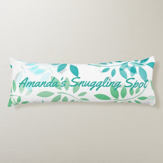 Blaugrüne Blätter Seitenschläferkissen (Vorderseite)