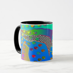 Blaugrüne Chevron Geo Tasse