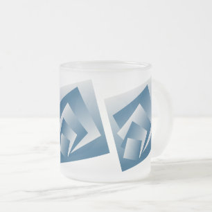 Blaugrüne Geometrie Mattglastasse