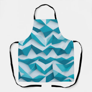Blaugrüne geometrische Chevron-3D-Muster Schürze