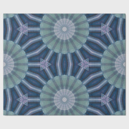 Blaugrüne geometrische Kaleidoskop-Muster Geschenkpapier