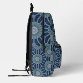 Blaugrüne geometrische Kaleidoskop-Muster Krawatte Bedruckter Rucksack