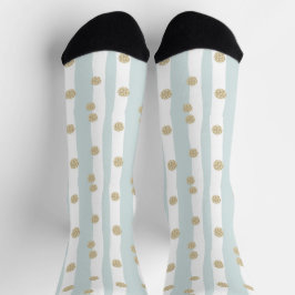 Blaugrüne Gestaltung mit Goldglitter Socken