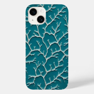 Blaugrüne iPhone-Hülle mit Adertextur Case-Mate iPhone 14 Hülle