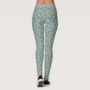 Blaugrüne-Kreppmuster-Leggings Leggings
