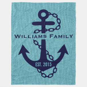 Blaugrüne Linde mit rustikalem blauer Hochzeitshau Fleecedecke