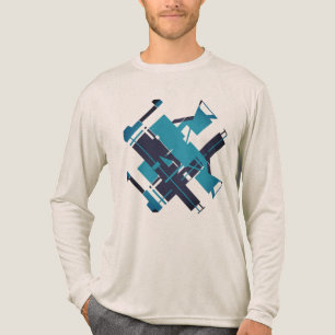 Blaugrüne Marine-Diagonal-Abstraktkunst-Design Tri-Blend Shirt