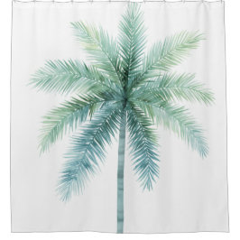 Blaugrüne Palme Duschvorhang