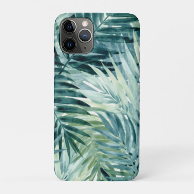 Blaugrüne Palmwedel Case-Mate iPhone Hülle (Rückseite)