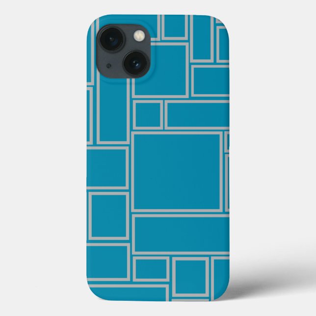 Blaugrüne Rechtecke  Case-Mate iPhone Hülle (Rückseite)