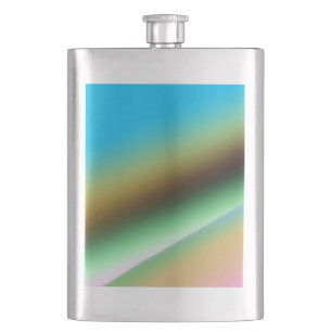 Blaugrüne Regenbogen-Abstrakt-Textur-Muster-Kunst Flachmann